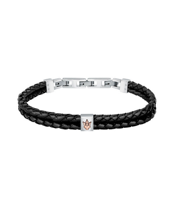 Maserati Jewels Bracelet en cuir recyclé et acier inoxydable JM422AVE13 pour homme
