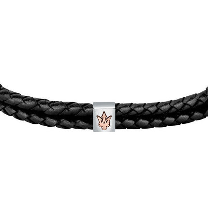 Maserati Jewels Bracelet en cuir recyclé et acier inoxydable JM422AVE13 pour homme