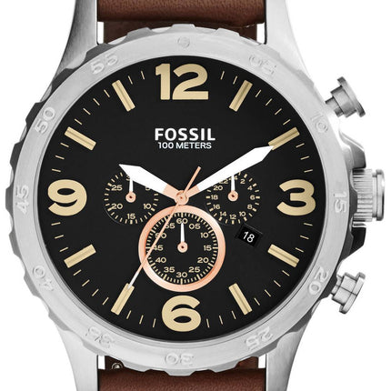 Fossiles montre chronographe Nate hommes cadran noir JR1475