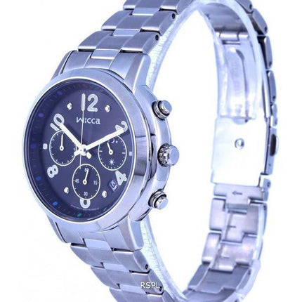 Montre pour femme Citizen Wicca chronographe en acier inoxydable cadran noir solaire KF5-012-53.G