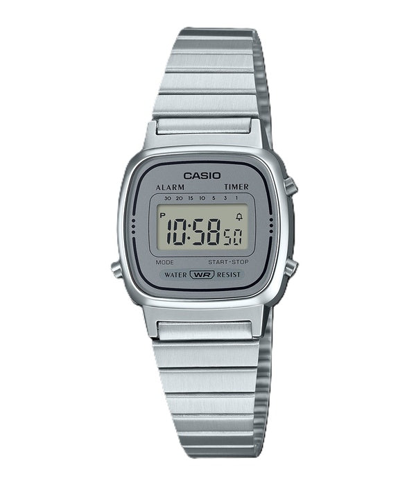 Montre Casio Digital inox alarme minuteur LA670WA-7DF LA670WA-7 femmes