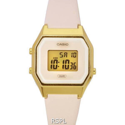 Montre pour femme Casio Vintage Digital Leather Band cadran beige Quartz LA680WEGL-4 LA680WEGL-4