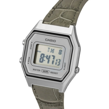 Montre Casio vintage numérique à quartz LA680WEL-8A2, bracelet en cuir, unisexe