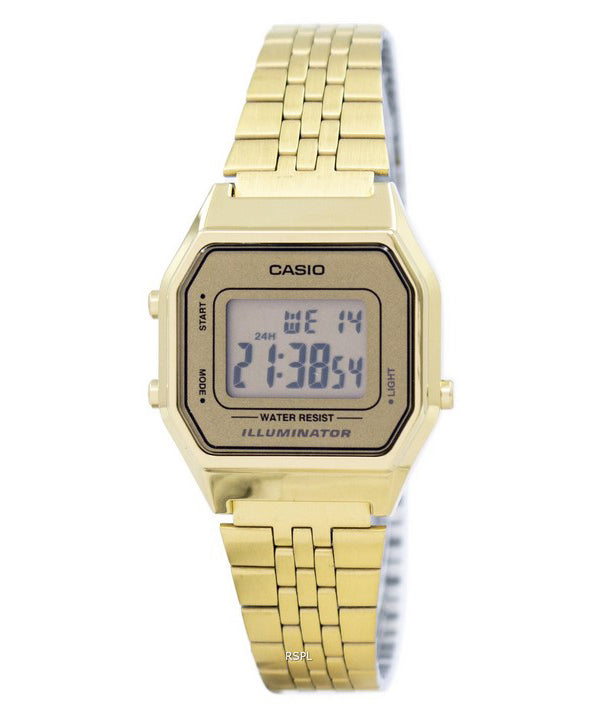 Montre Casio Digital Quartz en acier inoxydable illuminateur LA680WGA-9DF LA680WGA-9 féminines
