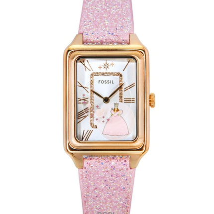 Montre femme Fossil Le Magicien d&#39;Oz édition limitée, bracelet en tissu, cadran argenté, quartz LE1199