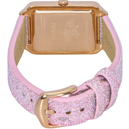 Montre femme Fossil Le Magicien d&#39;Oz édition limitée, bracelet en tissu, cadran argenté, quartz LE1199