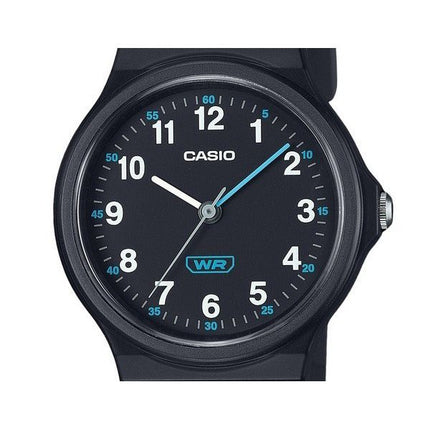 Montre analogique Casio Pop pour femme avec bracelet en résine biosourcée noire et cadran noir à quartz LQ-24B-1B
