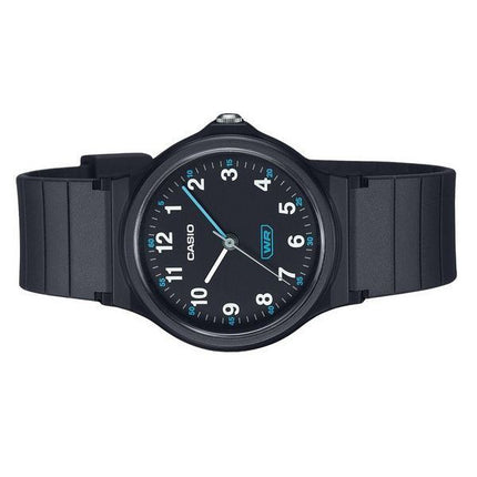 Montre analogique Casio Pop pour femme avec bracelet en résine biosourcée noire et cadran noir à quartz LQ-24B-1B