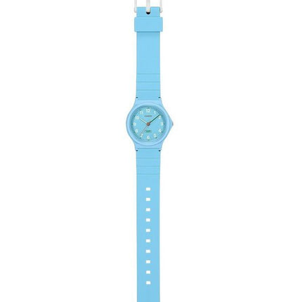 Montre analogique Casio Pop pour femme avec bracelet en résine biosourcée bleu et cadran bleu à quartz LQ-24B-2B
