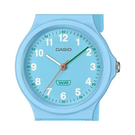 Montre analogique Casio Pop pour femme avec bracelet en résine biosourcée bleu et cadran bleu à quartz LQ-24B-2B