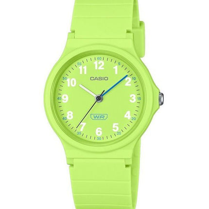 Montre analogique Casio Pop pour femme avec bracelet en résine biosourcée vert citron et cadran vert citron à quartz LQ-24B-3B