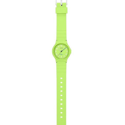 Montre analogique Casio Pop pour femme avec bracelet en résine biosourcée vert citron et cadran vert citron à quartz LQ-24B-3B
