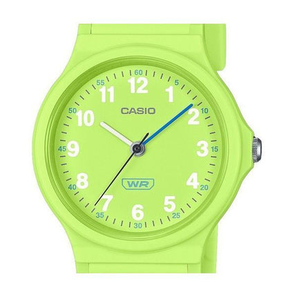 Montre analogique Casio Pop pour femme avec bracelet en résine biosourcée vert citron et cadran vert citron à quartz LQ-24B-3B