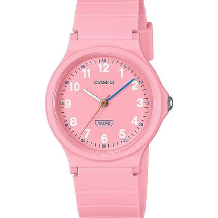 Montre analogique Casio Pop pour femme avec bracelet en résine biosourcée rose et cadran rose à quartz LQ-24B-4B