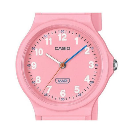 Montre analogique Casio Pop pour femme avec bracelet en résine biosourcée rose et cadran rose à quartz LQ-24B-4B