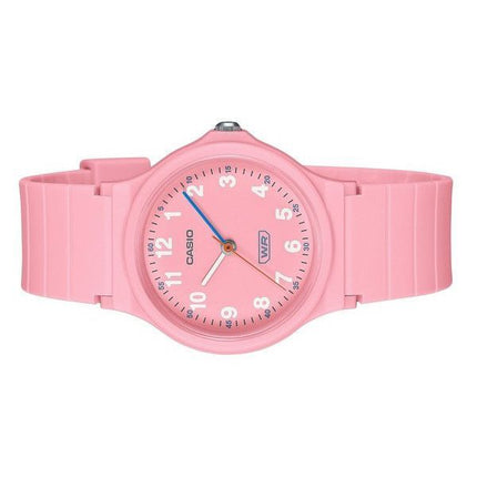 Montre analogique Casio Pop pour femme avec bracelet en résine biosourcée rose et cadran rose à quartz LQ-24B-4B