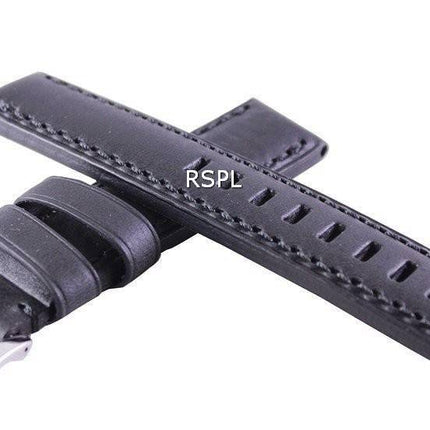 Bracelet de cuir noir Ratio marque 20mm pour SKX007 SKX009, SKX011, SRP497, SRP641