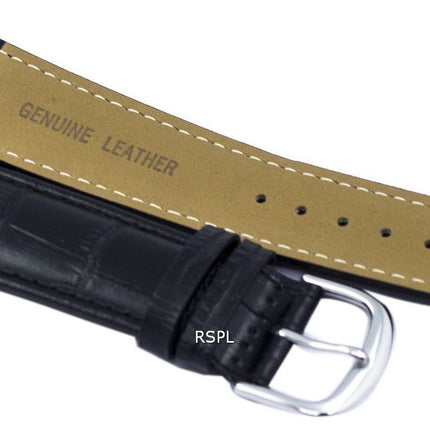 Bracelet de cuir noir Ratio marque 22mm pour SKX007 SKX009, SKX011, SNZG07, SNZG015