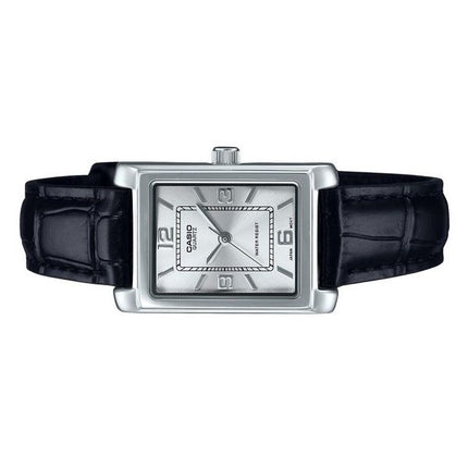 Montre analogique Casio Standard pour femme avec bracelet en cuir et cadran argenté LTP-1234LL-7A