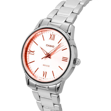 Montre Casio analogique pour femme, cadran bleu menthe, acier inoxydable, mouvement à quartz LTP-1303DD-2AV