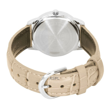 Montre Casio analogique pour femme, bracelet en cuir, cadran doré, mouvement à quartz LTP-1303LL-7AV
