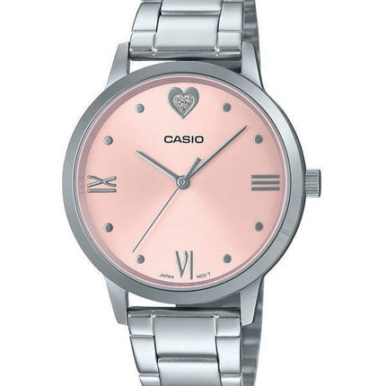Montre pour femme Casio analogique cadran rose en acier inoxydable LTP-2022VD-4C LTP2022VD-4