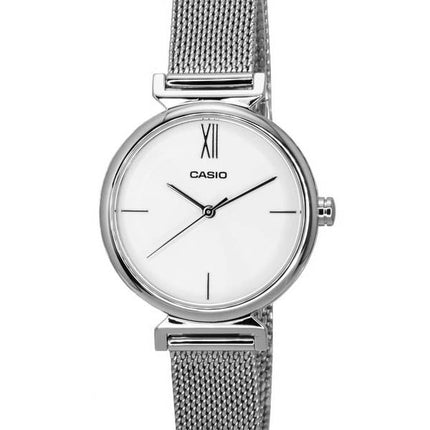 Montre Femme Casio Analogique Acier Inoxydable Cadran Blanc Quartz LTP-2023VM-7C LTP2023VM-7C