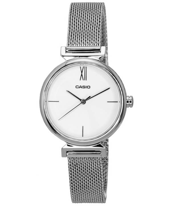 Montre Femme Casio Analogique Acier Inoxydable Cadran Blanc Quartz LTP-2023VM-7C LTP2023VM-7C