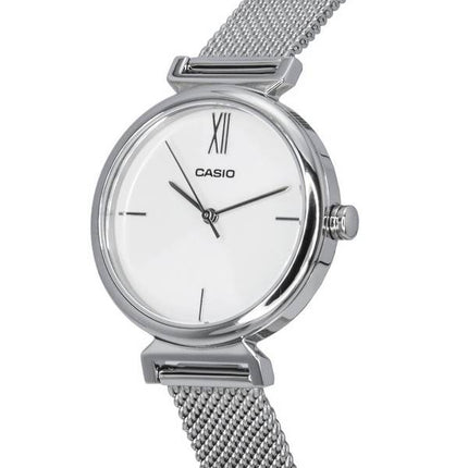 Montre Femme Casio Analogique Acier Inoxydable Cadran Blanc Quartz LTP-2023VM-7C LTP2023VM-7C