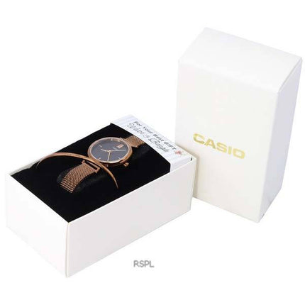 Montre pour femme Casio Analog Rose Gold Tone Quartz LTP-2023VMR-1C LTP2023VMR-1C avec coffret cadeau