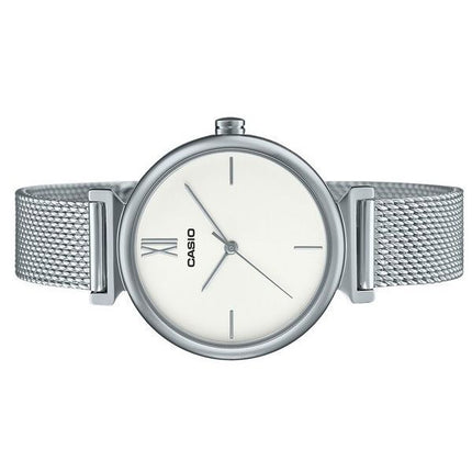 Montre Casio analogique en acier inoxydable avec cadran argenté et quartz LTP-2024VM-7C pour femme avec bracelet