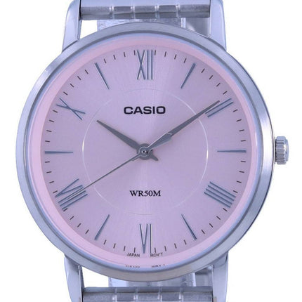 Montre Casio Analogique Cadran Rose Acier Inoxydable Quartz LTP-B110D-4A LTPB110D-4 Montre Femme