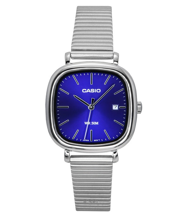 Montre analogique Casio Standard pour femme, acier inoxydable, cadran bleu, quartz, LTP-B166D-2AV