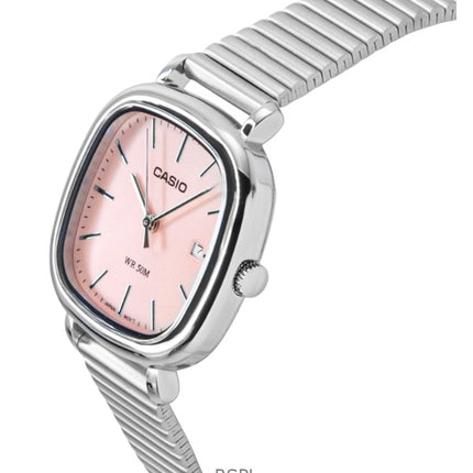 Montre analogique Casio Standard pour femme, acier inoxydable, cadran saumon, quartz, LTP-B166D-4AV