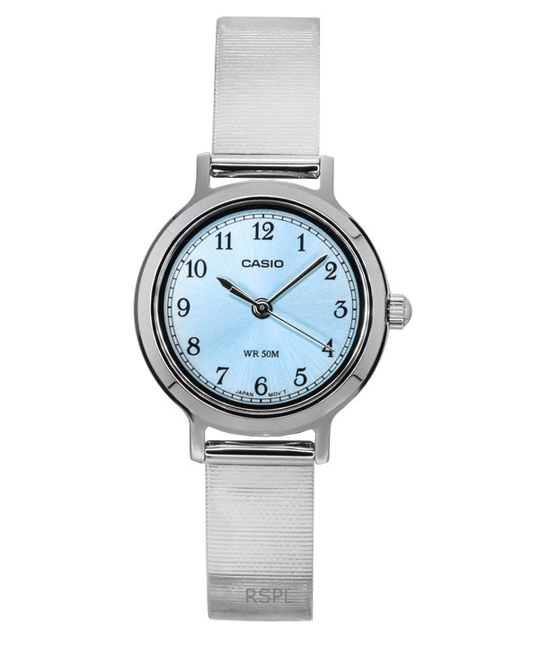 Montre analogique Casio Standard pour femme, acier inoxydable, cadran bleu, quartz, LTP-B170D-2BV