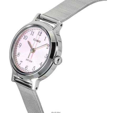 Montre analogique Casio Standard pour femme, acier inoxydable, cadran rose, quartz, LTP-B170D-4BV