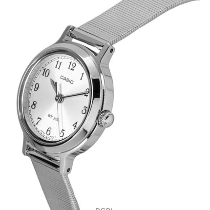 Montre analogique Casio Standard pour femme, acier inoxydable, cadran argenté, quartz, LTP-B170D-7BV