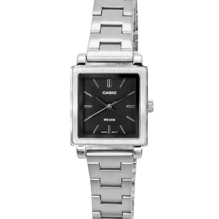 Montre Femme Casio Standard Analogique Acier Inoxydable Cadran Noir Quartz LTP-E176D-1A