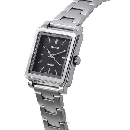 Montre Femme Casio Standard Analogique Acier Inoxydable Cadran Noir Quartz LTP-E176D-1A