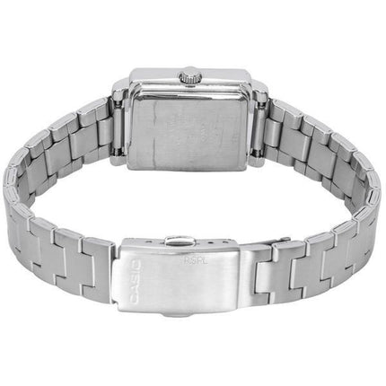 Montre Femme Casio Standard Analogique Acier Inoxydable Cadran Noir Quartz LTP-E176D-1A