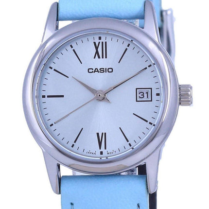 Montre Casio Cadran Bleu Acier Inoxydable Analogique Quartz LTP-V002L-2B3 LTPV002L-2 Montre Femme