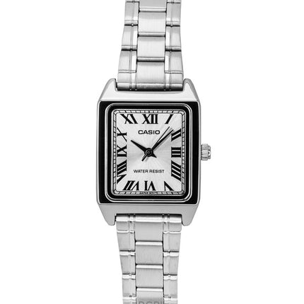 Montre analogique Casio Standard pour femme, acier inoxydable, cadran argenté, quartz, LTP-V007D-7B