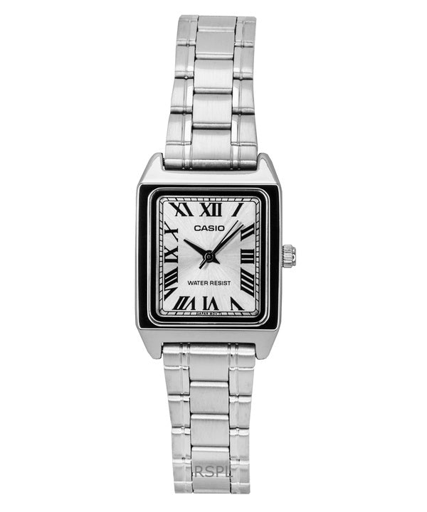 Montre analogique Casio Standard pour femme, acier inoxydable, cadran argenté, quartz, LTP-V007D-7B