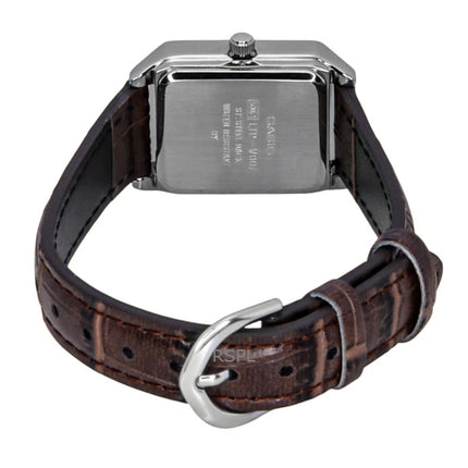 Montre analogique Casio Standard pour femme, bracelet en cuir, cadran ivoire, quartz LTP-V007L-9E