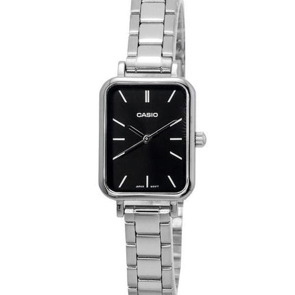 Montre Femme Casio Analogique Acier Inoxydable Cadran Noir Quartz LTP-V009D-1E