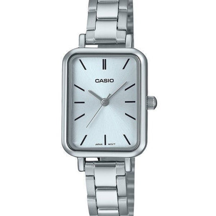 Montre Casio Standard analogique en acier inoxydable avec cadran bleu clair à quartz LTP-V009D-2E pour femme