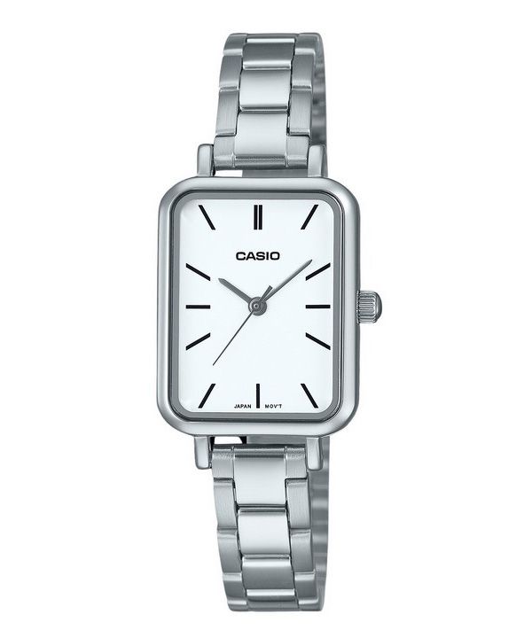 Montre Casio Standard analogique en acier inoxydable avec cadran blanc et quartz LTP-V009D-7E pour femme