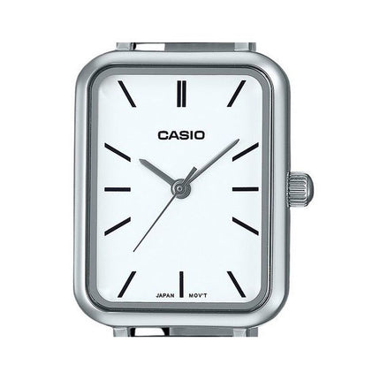 Montre Casio Standard analogique en acier inoxydable avec cadran blanc et quartz LTP-V009D-7E pour femme