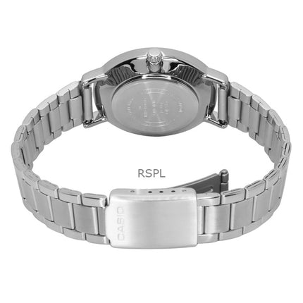 Montre analogique Casio Standard en acier inoxydable avec cadran saumon et quartz LTP-VT04D-4A pour femme