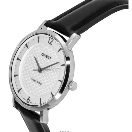 Montre analogique Casio pour femme avec bracelet en cuir et cadran blanc LTP-VT04L-7A2